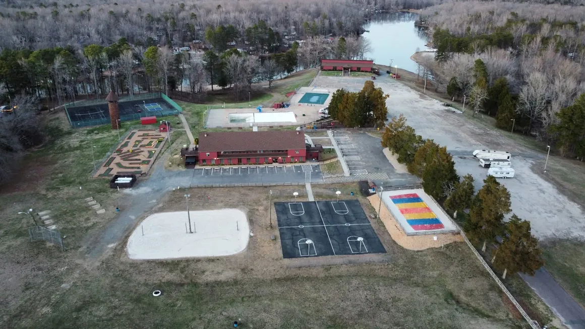 Recreation area at Indian Acres RV park near Richmond Virginia off I-95